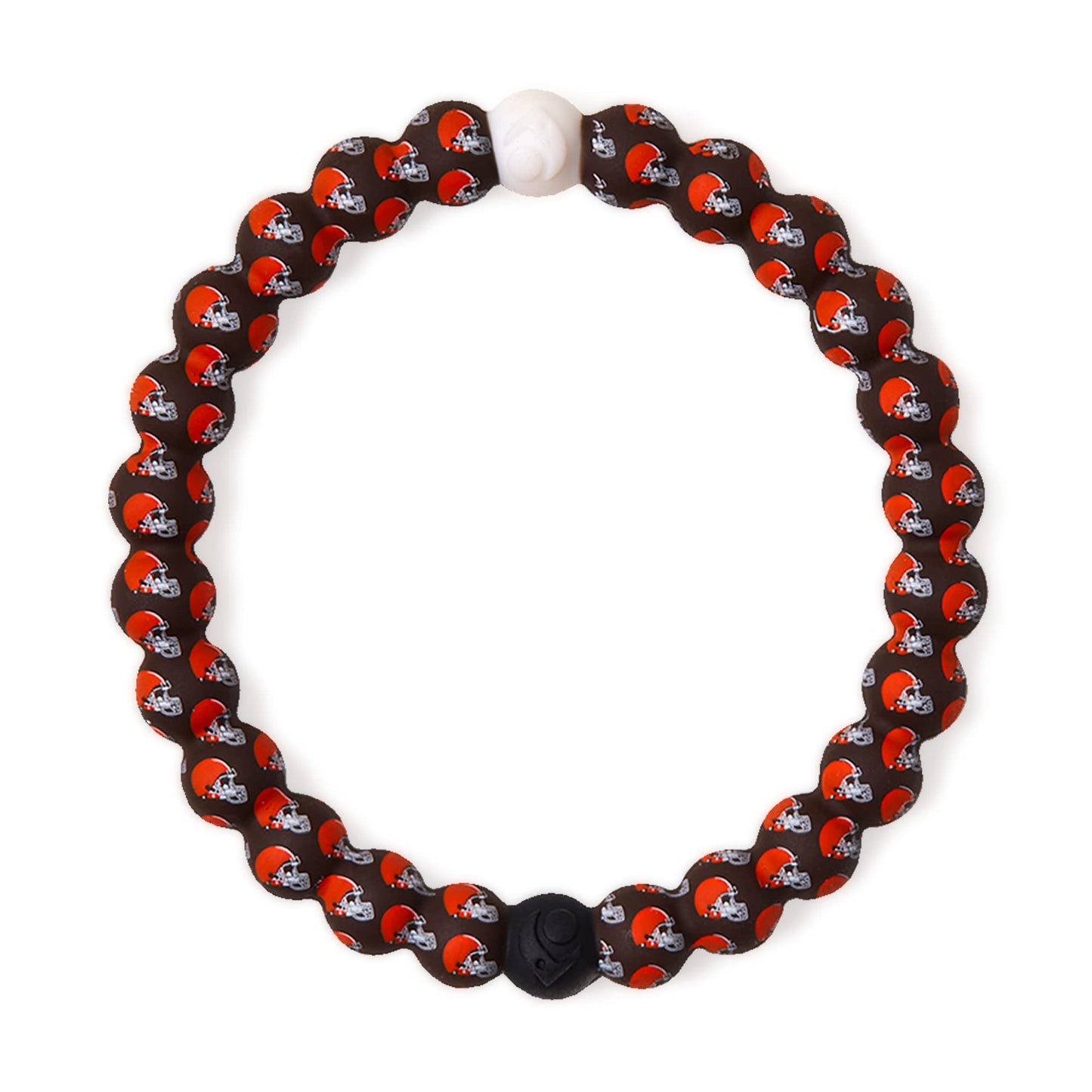 Lokai Silicone Beaded Bracelet for Men & Women, NFL Football Collection - Cleveland Browns, Logo, Medium - Silicone Jewelry Fashion Bracelet Slides-On for Comfortable Fit