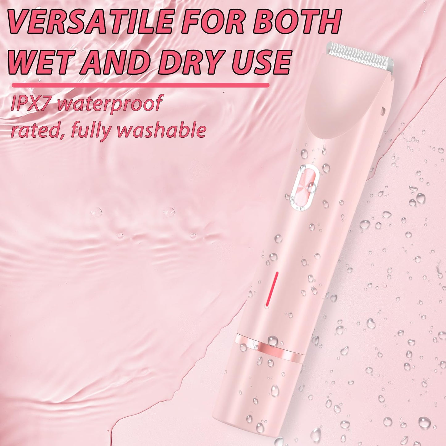 2 in 1 Dual Head Bikini Trimmer Women Electric Shaver,Waterproof Wet & Dry Use Body Hair Trimmer and Facial Hair Remover for Bikini Underarm Leg Arm Body Face (Purple)