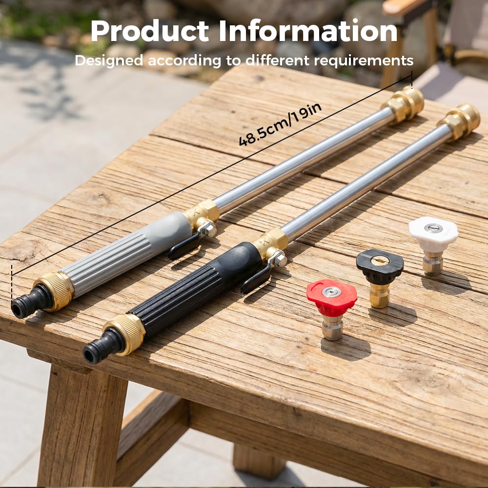 Jet Nozzle Power Washer for Garden Hose with 3 high-pressure nozzles, 2026 New Pressure Washer, Turn Any Hose Into a High Pressure Water Jet for Patio Garden Outdoor Cleaning (Black)