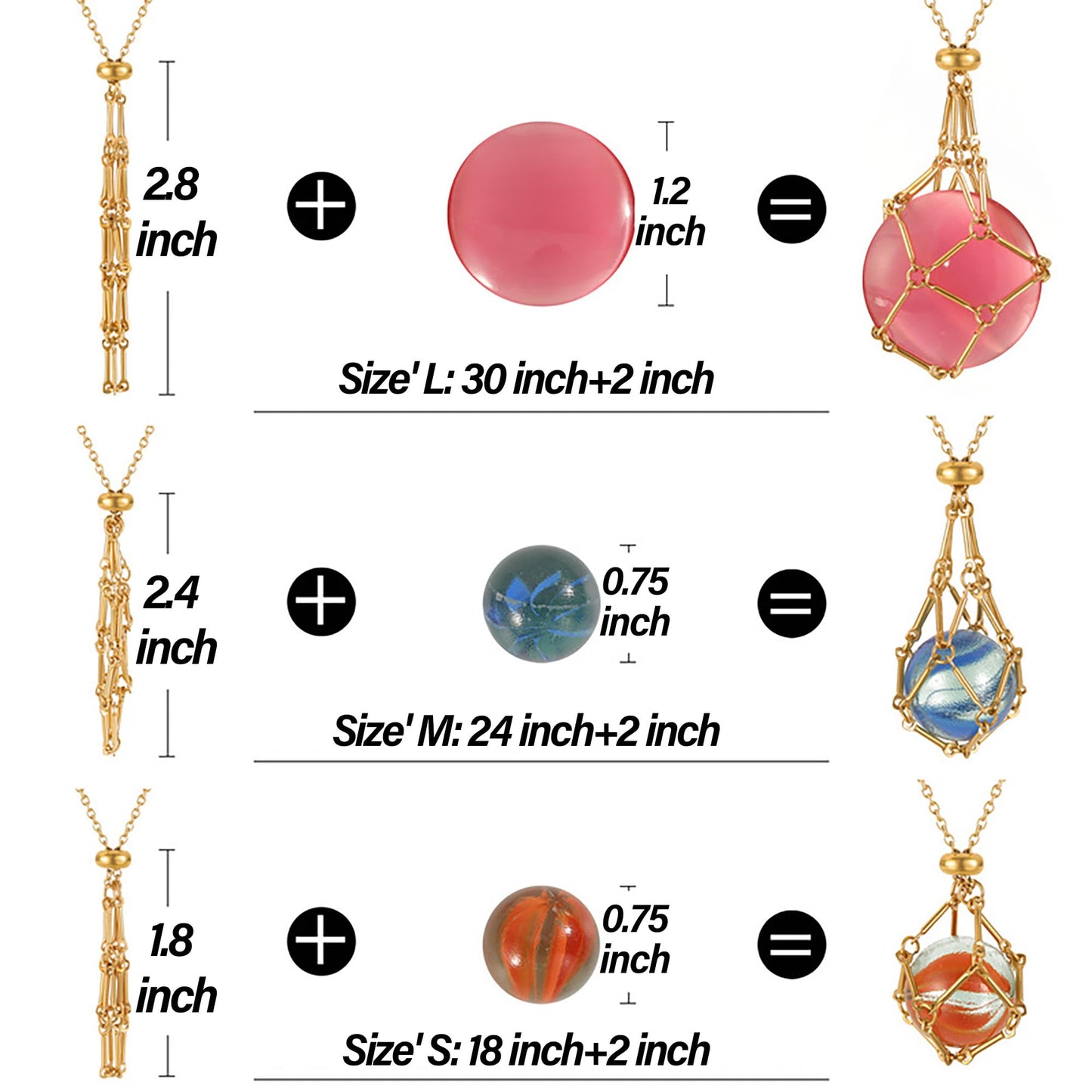 VLIEGEN Crystal Holder Necklace, Stainless Steel Cage for Stone Adjustable Natural Crystal Cage Holder, Quartz Natural Gemstone Jewelry for Women Men (GoldSilver-Small)