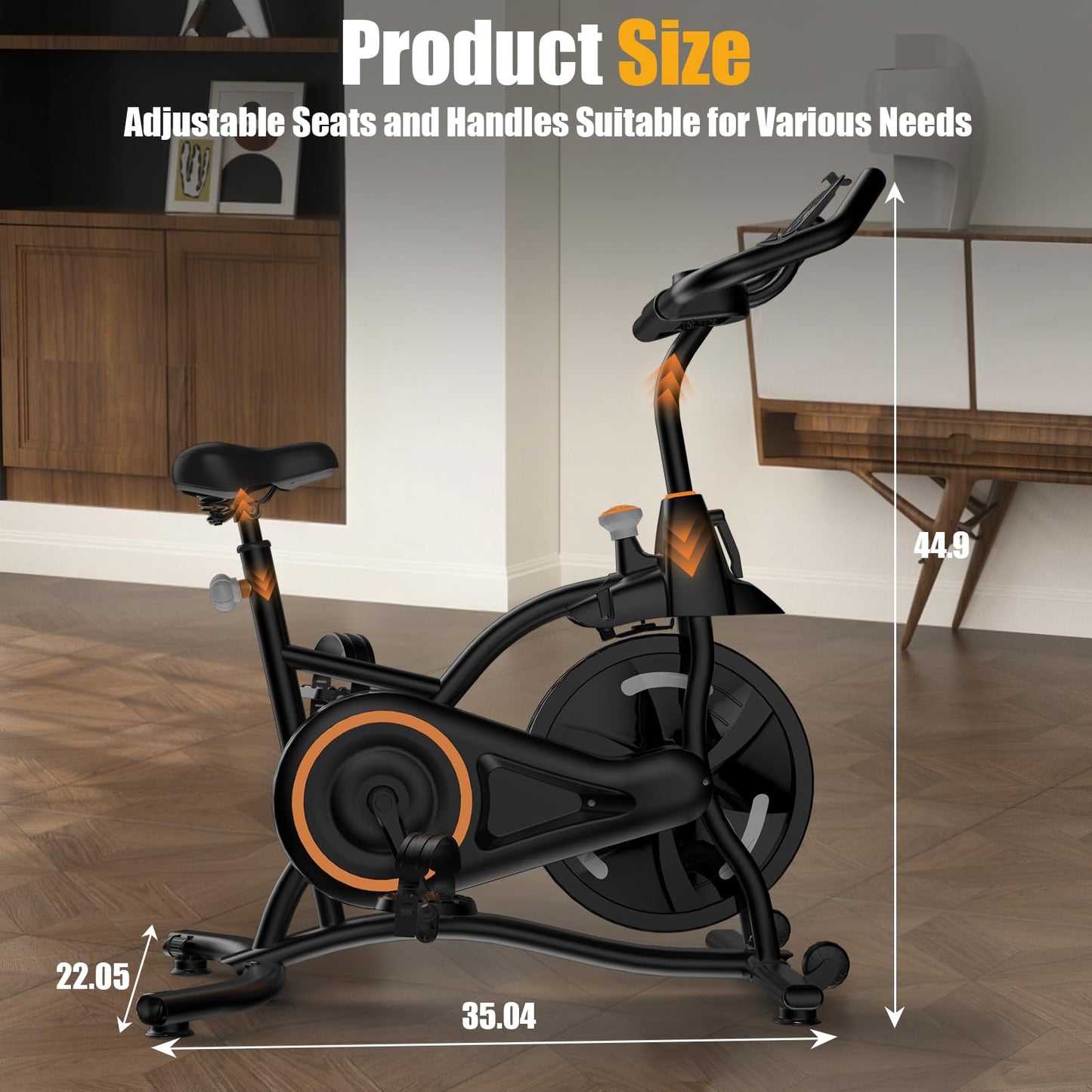 HOELLL Exercise Bike with Exclusive Heart Rate Sensor and APP Sync, Stationary Bikes for Home with Continuously Variable Resistance, Compact Indoor Cycling Bike with Tablet Mount