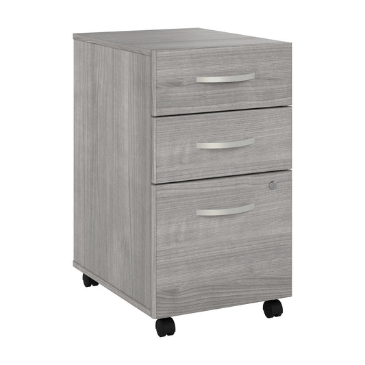 Bush Business Furniture Echo 3 Drawer Mobile File Cabinet in Gray Sand, Portable Document Storage Solution for Home and Professional Office