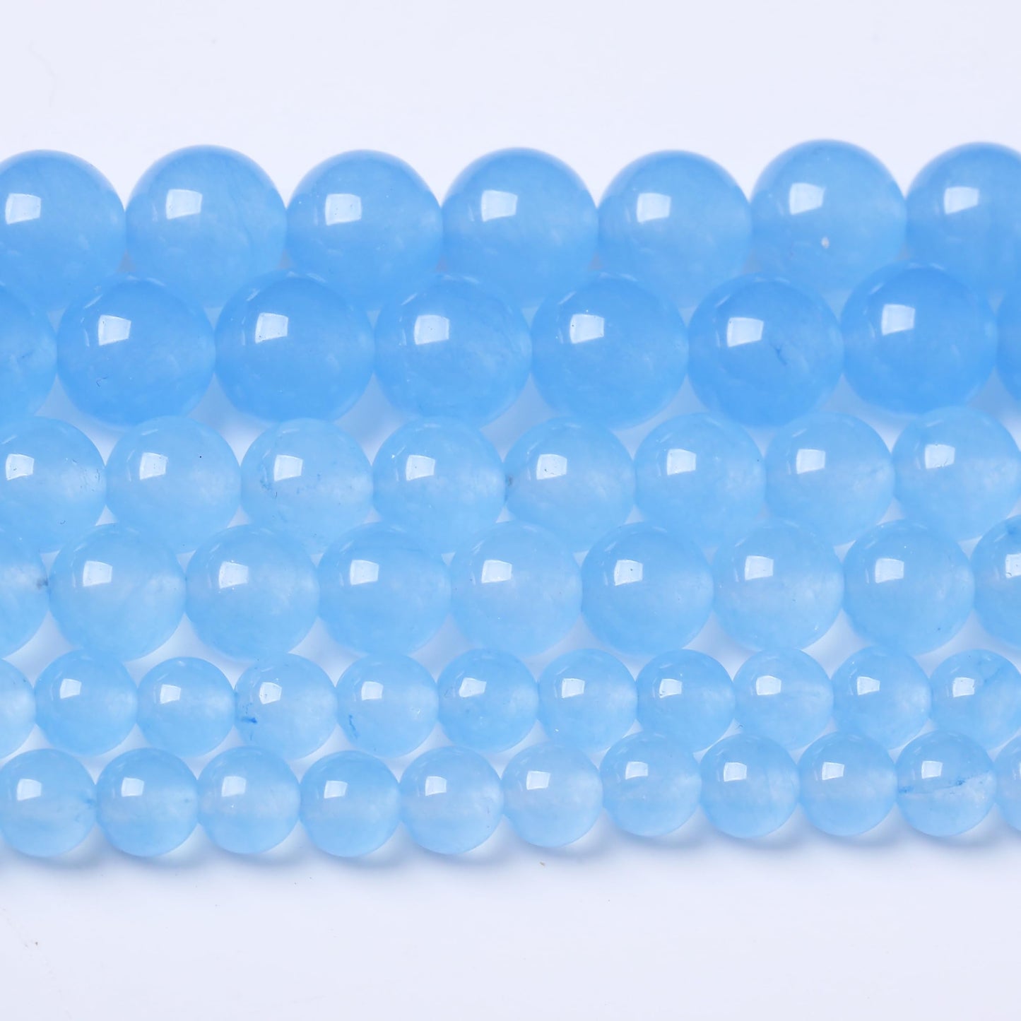 Marine Blue Jade Marrow Stone Beads for Jewelry Making DIY Bracelet Necklace Jewelry Making 1 Strand 15.5inch 35PCS 10MM