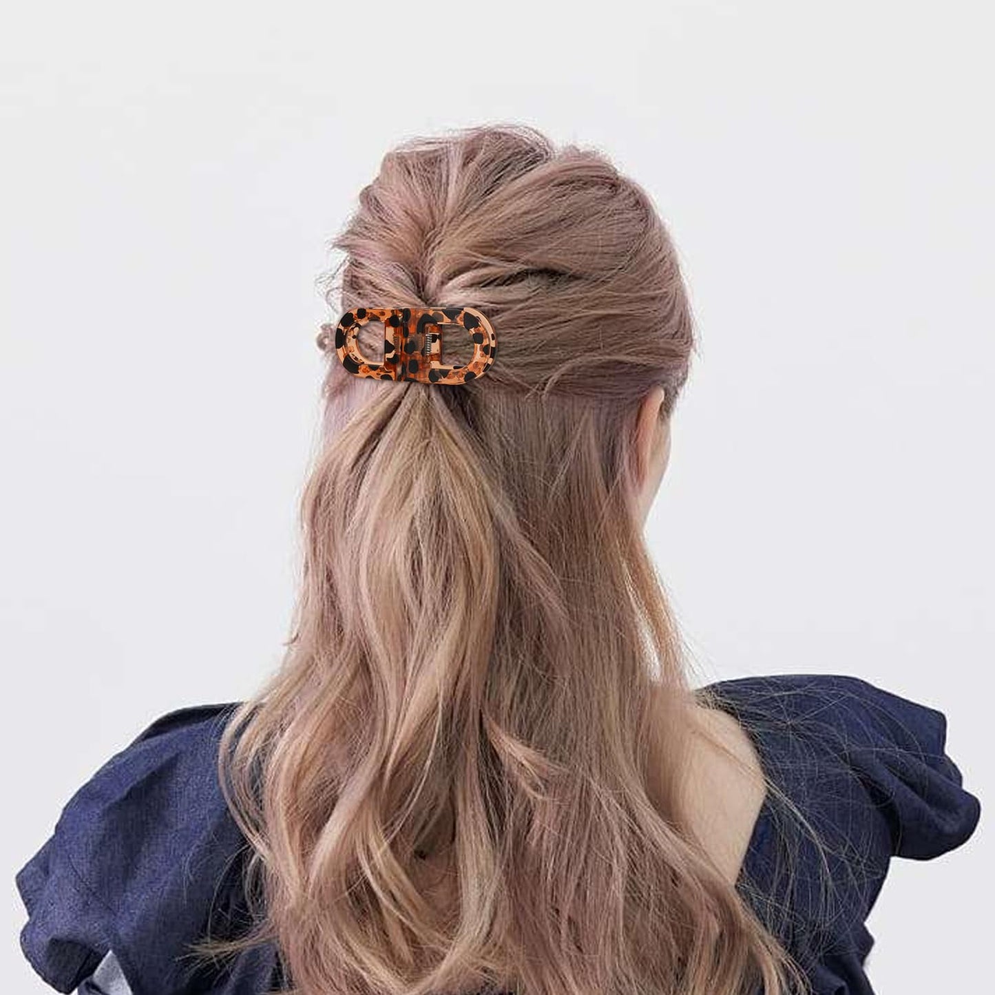 Magnetic Hair Clips for Women - Strong Hold No-Slip No Crease 2-in-1 Hair Styling Clips, Gentle on All Hair Types for Easy Everyday Hairstyles (A: Leopard & Black)