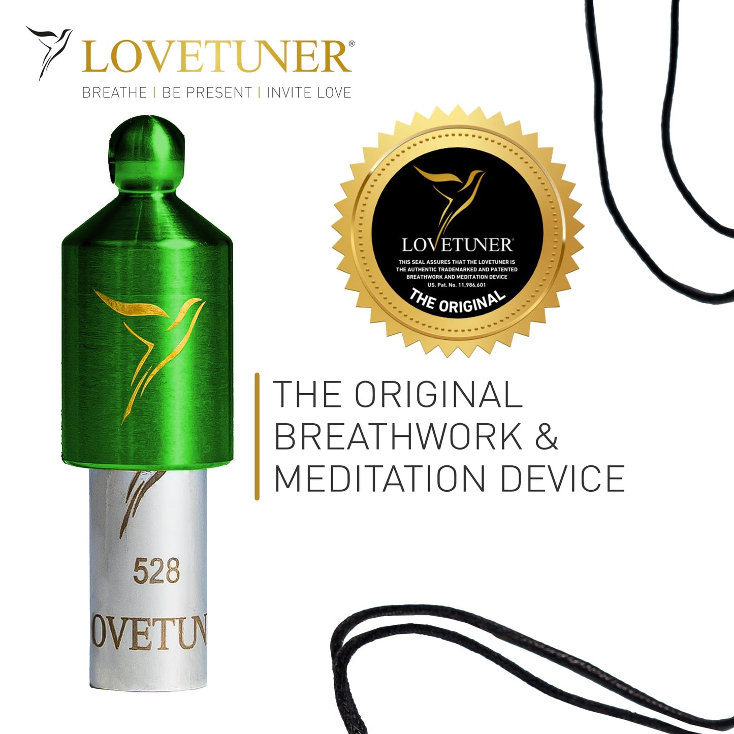 LOVETUNER 528Hz Breathing Necklace for Stress Relief, Mindfulness & Meditation | Sound Healing Whistle for Anxiety, Focus, Calm & Relaxation | Emotional Wellness, Inner Peace & Balance Necklace