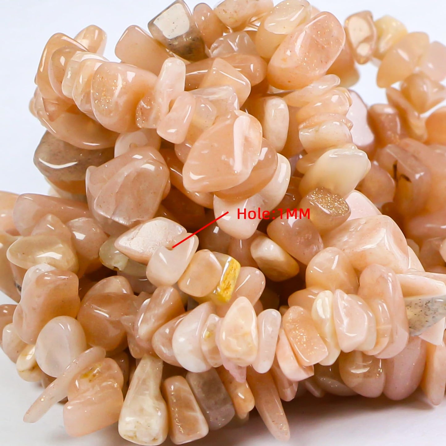 31 inches Chip Stone Loose Gemstones Beads Drilled Strand for Jewelry Making (Sunstone)