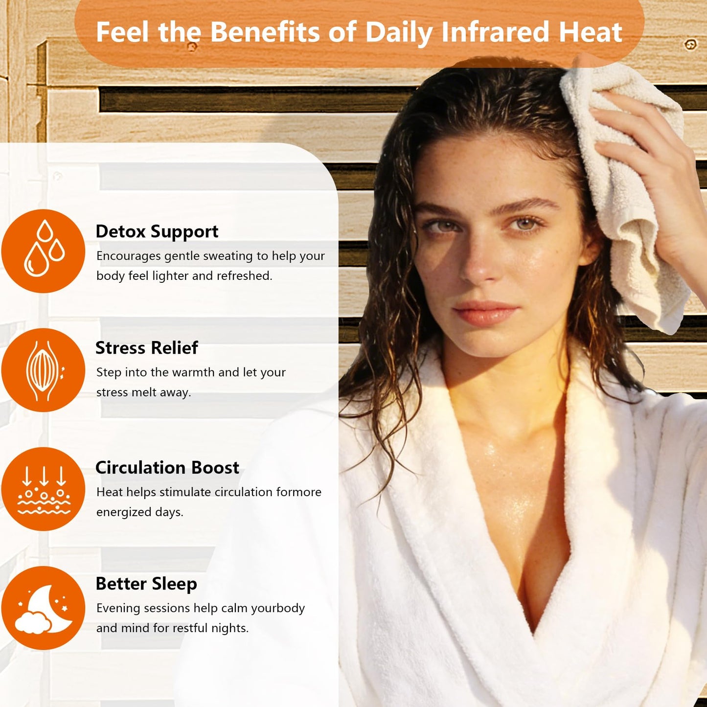 mikibama Infrared Sauna for Home, 1 Person Home Sauna with Red Light Therapy, Wooden Dry Saunas Room with 7 Carbon Heaters, 1170 W/115V, LCD Control Pannel for Home Spa