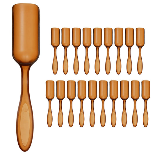 M METERXITY 20-Pack Mini Gardening Shovel Spoons, Plastic Garden Soil Scoops for Cultivation Digging Transplanting/Flower Planting/Plant Succulent, Colorful Small Gardening Tools [Brown]