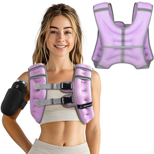 Weighted Vest Weight Vest for Men Women Kids Weights Included with Reflective Stripe, Body Weight Vests Adjustable for Running, Workout, Jogging, Walking