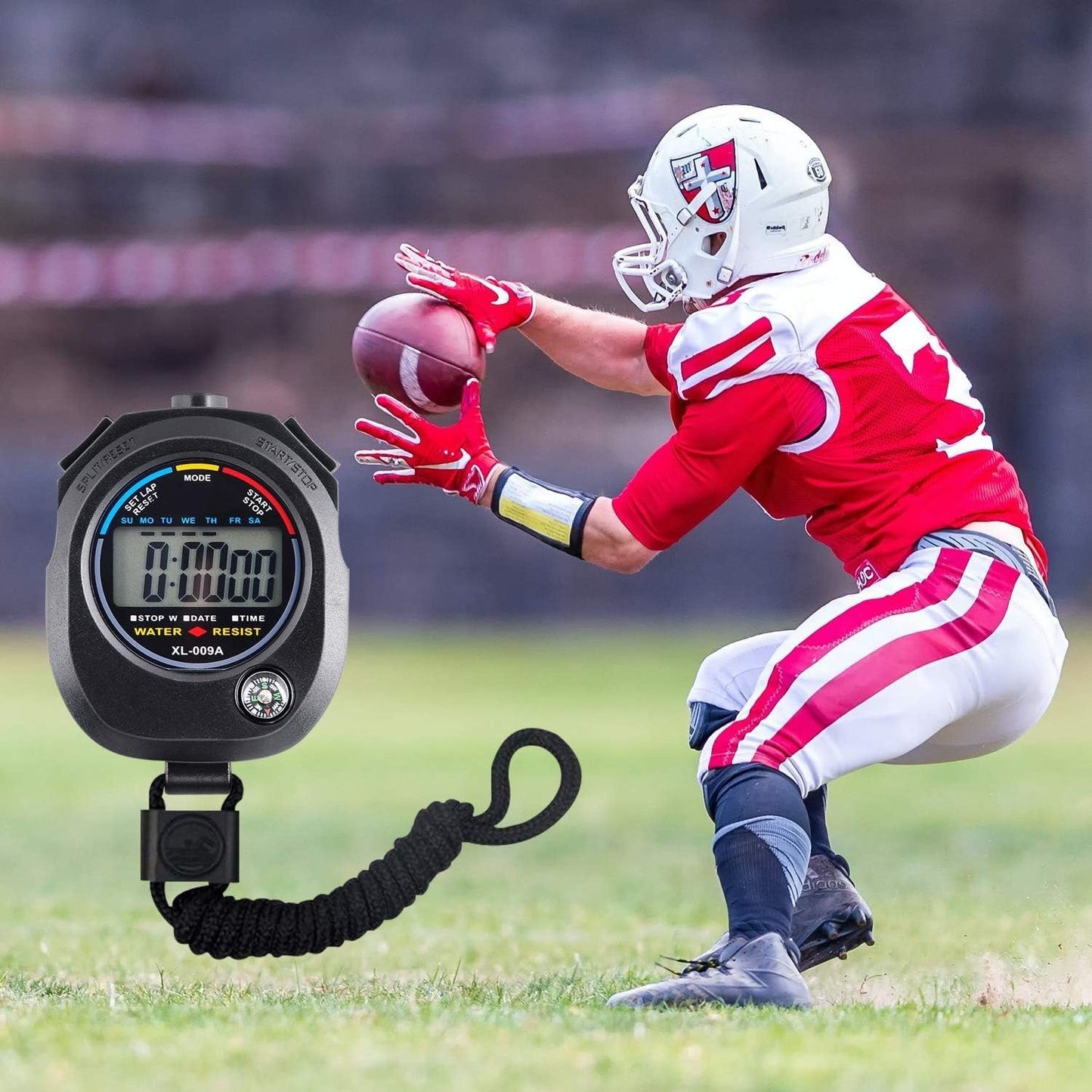 2 Pack Digital Stopwatch Timer: Large Display Multi-Function Stop Watch for Sports Coaches Swimming Running Fitness Referees Electronic Stopwatch with Lap Split Date Time Alarm for Kids Adults
