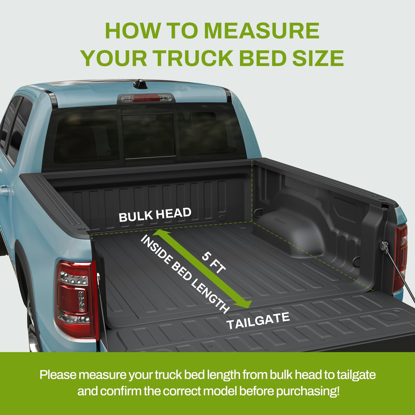 AUTOSAVER88 Soft Tri-fold Truck Bed Tonneau Cover Fits for Toyota Tacoma 2024 2025 2026 5ft Bed (Excl. Trail Edition)