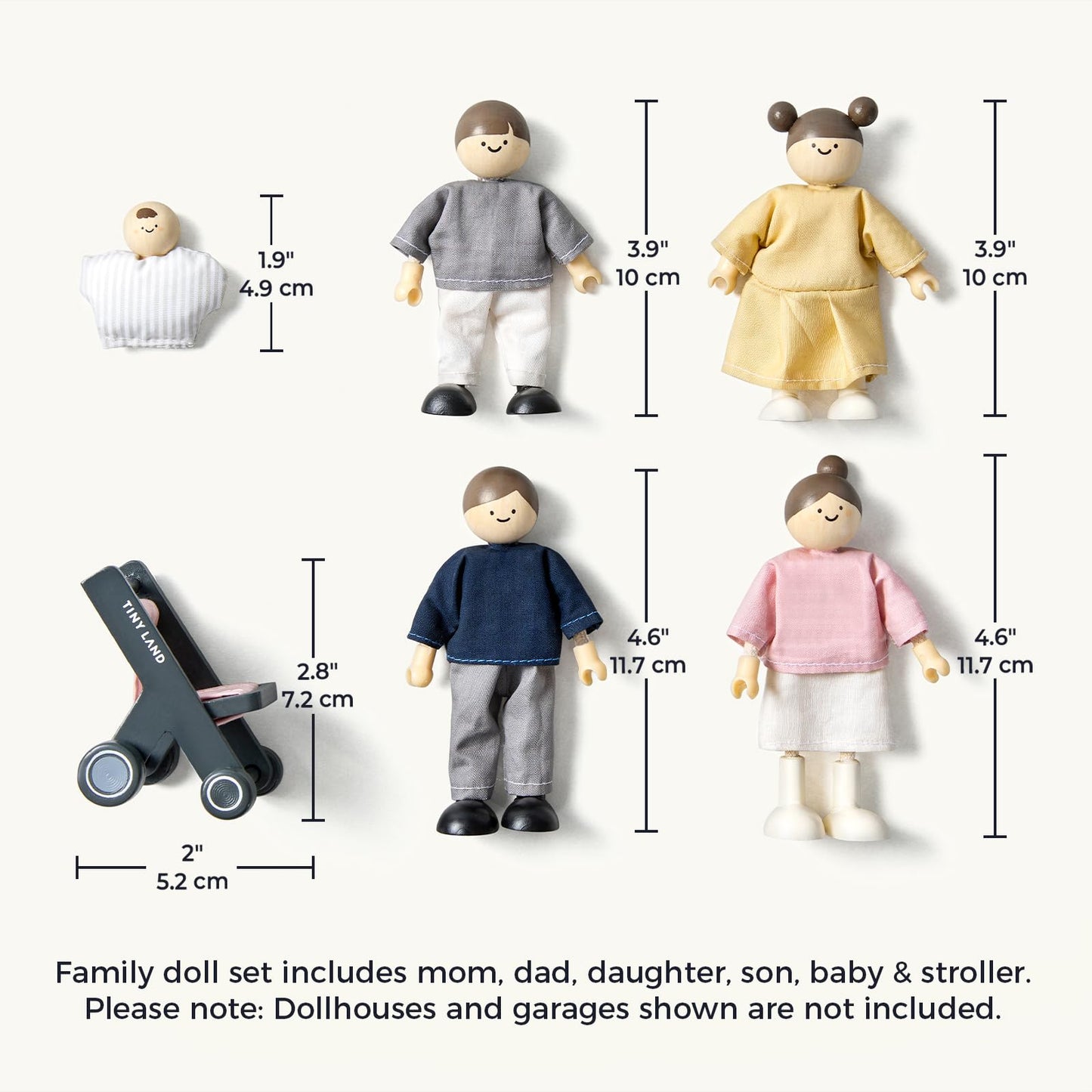 Doll House，Wooden Dollhouse People Set，Wooden Dollhouse Garage Set