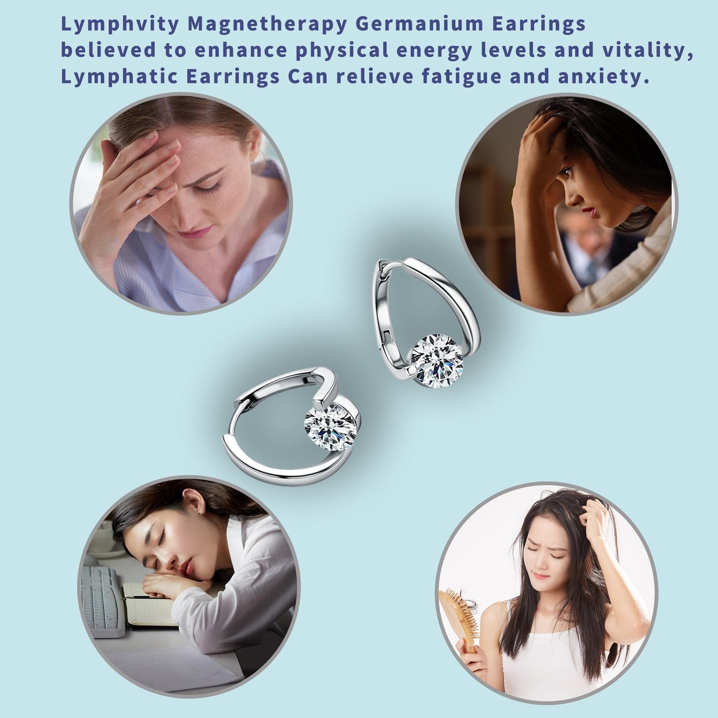 Lymphvity Germanium Earrings (2 Pairs Silver)