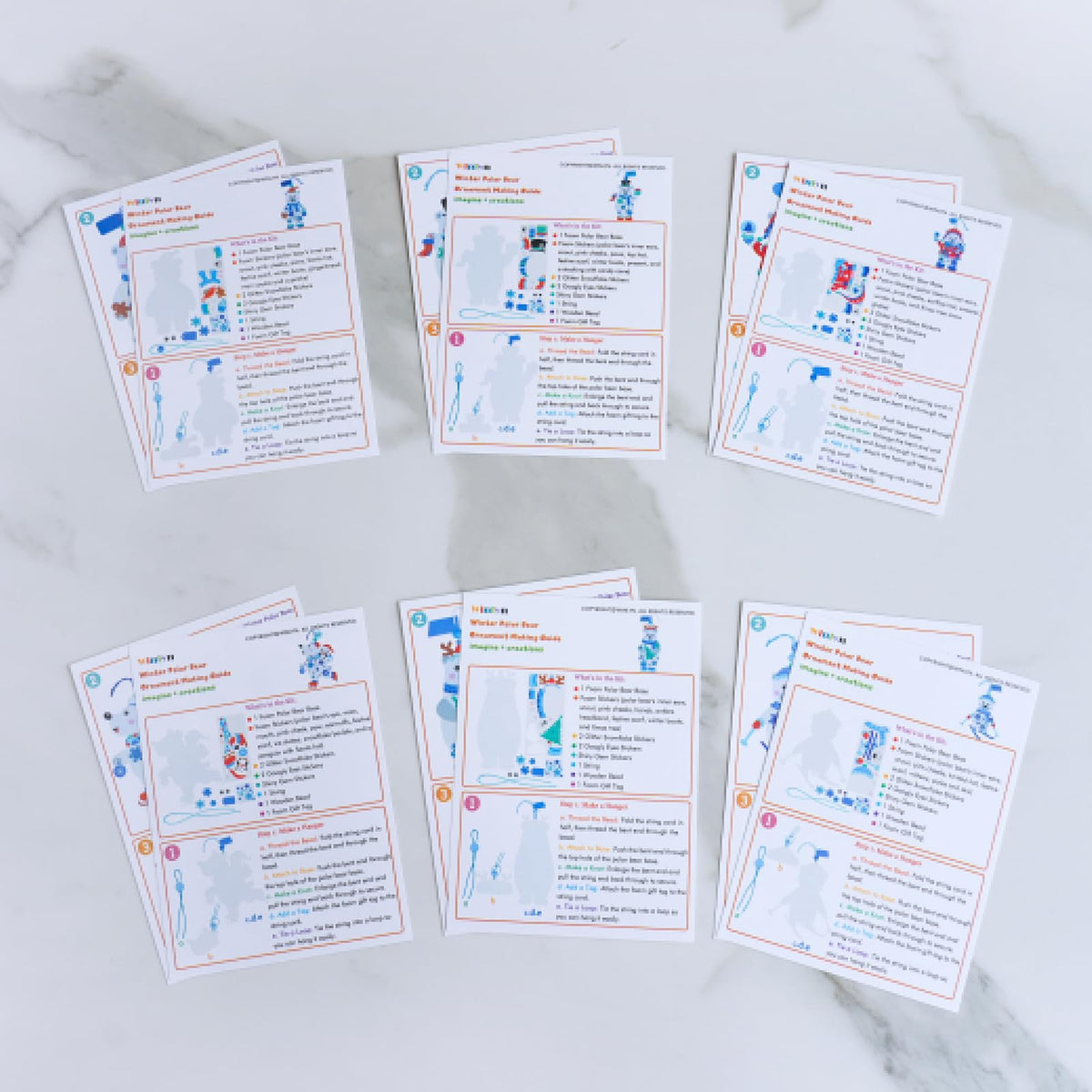 Winlyn 24 Sets Winter Decorations DIY Polar Bear Ornaments Christmas Craft Kits Foam Polar Bear with Snowflake Foam Stickers for Kids Holiday Seasonal Gift Home Classroom Activities Party Favors