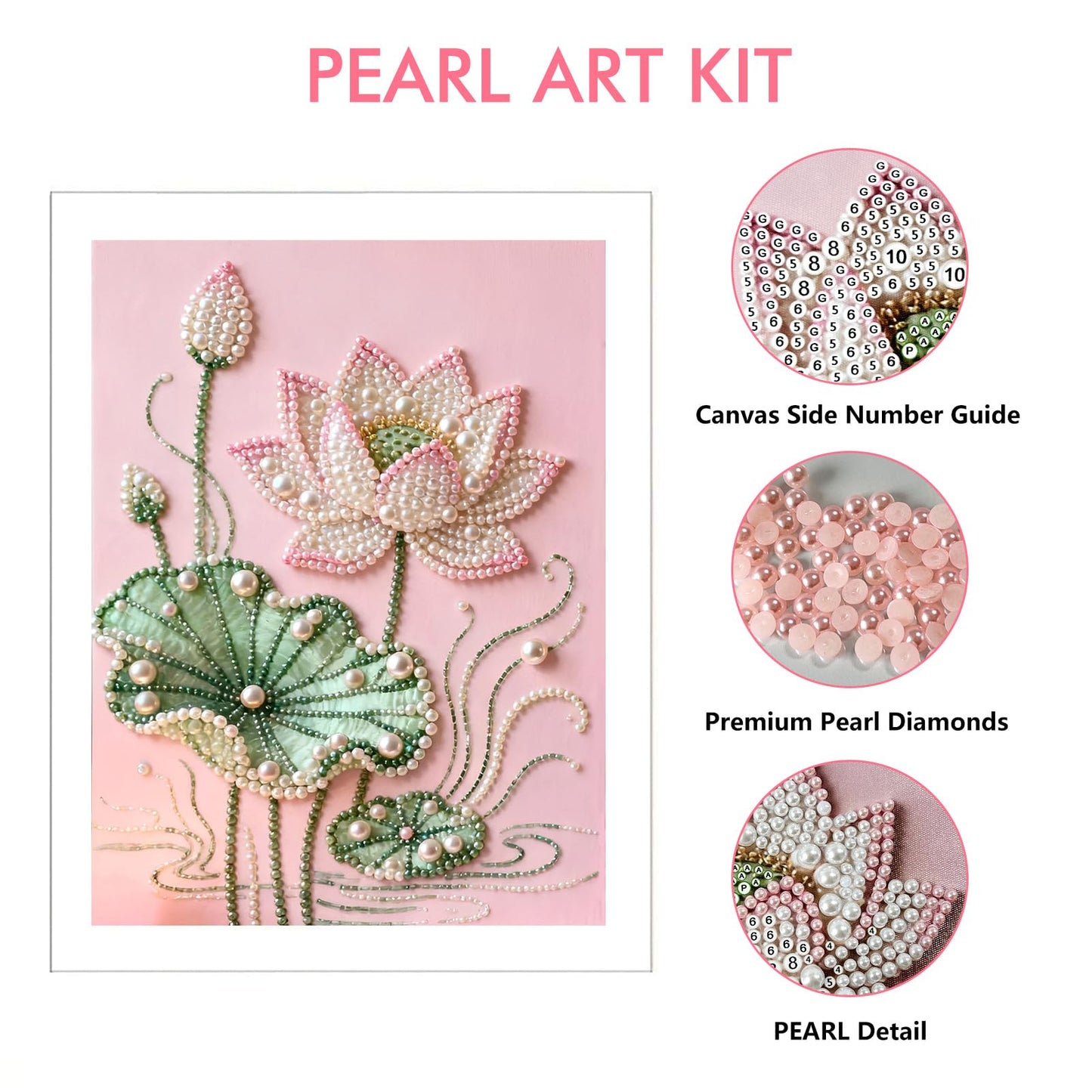 LCOZX 12x16 Inch Castle Pearl Diamond Painting Kits for Adults, 5D Diamond Art for Kids Beginners, DIY Special Shape Pearl Gem Crafts for Home Wall Decor, No Frame Included
