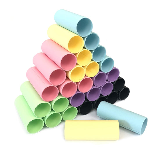 30-Pack Thick Craft Rolls, Multicolored Round Cardboard Tubes for Crafts, 4.5 x 1.5 inches Cardboard Craft Rolls in 6 Colors, Large Classroom Pack Paper Tube (Red Yellow Blue Green Purple Black)