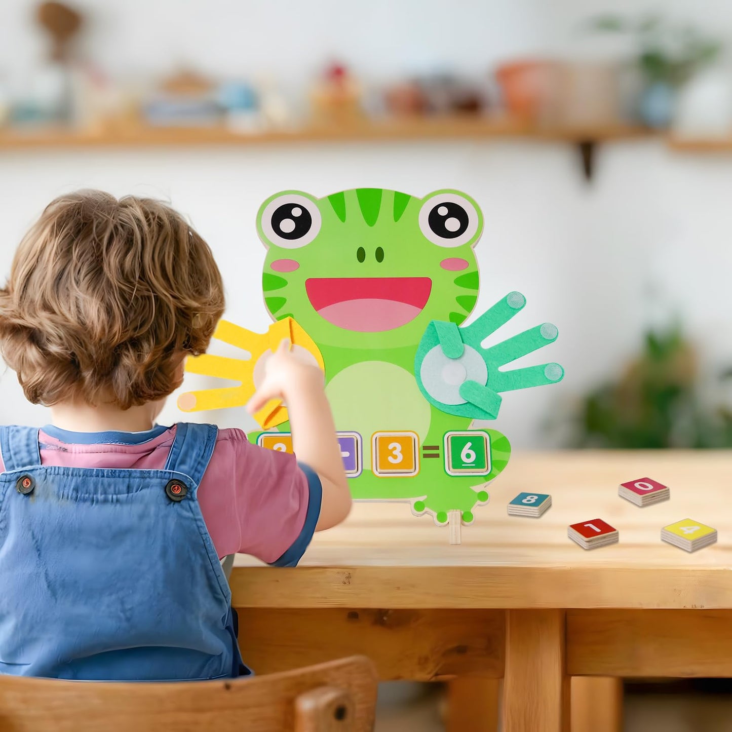 ZJEFUNS Preschool Learning Toys for Toddlers 3 4 5 Years, Finger Counting Number Blocks for Kids, Educational Math manipulatives Toys, Preschool Wood Homeschool Educational Math Toy for Boys Girls.