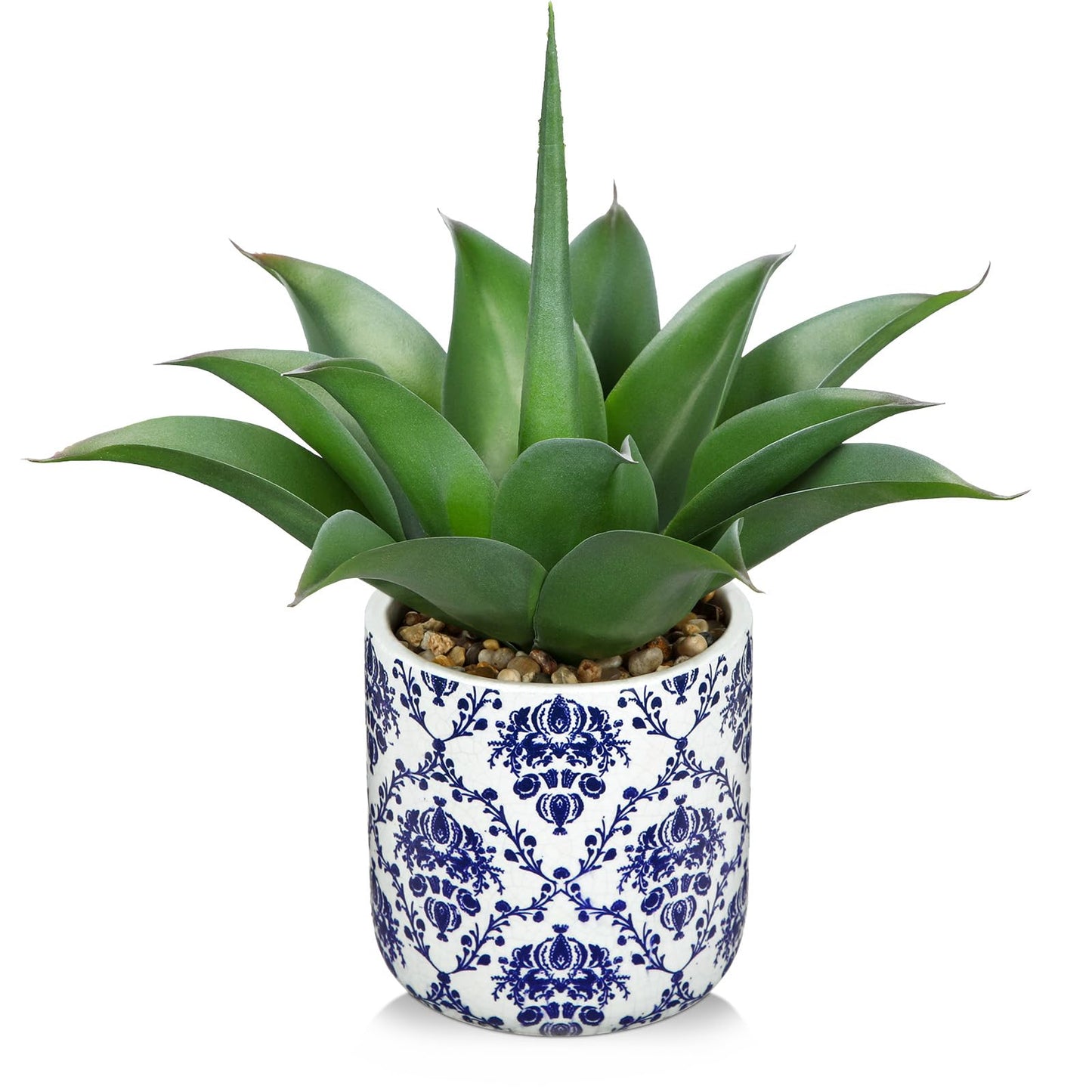 Briful Succulents Artificial Plants Fake Aloe Vera Plants in Gold and Black Pot Farmhouse Faux Agave Plant for Home Office Desk Bathroom Shelf Decorations
