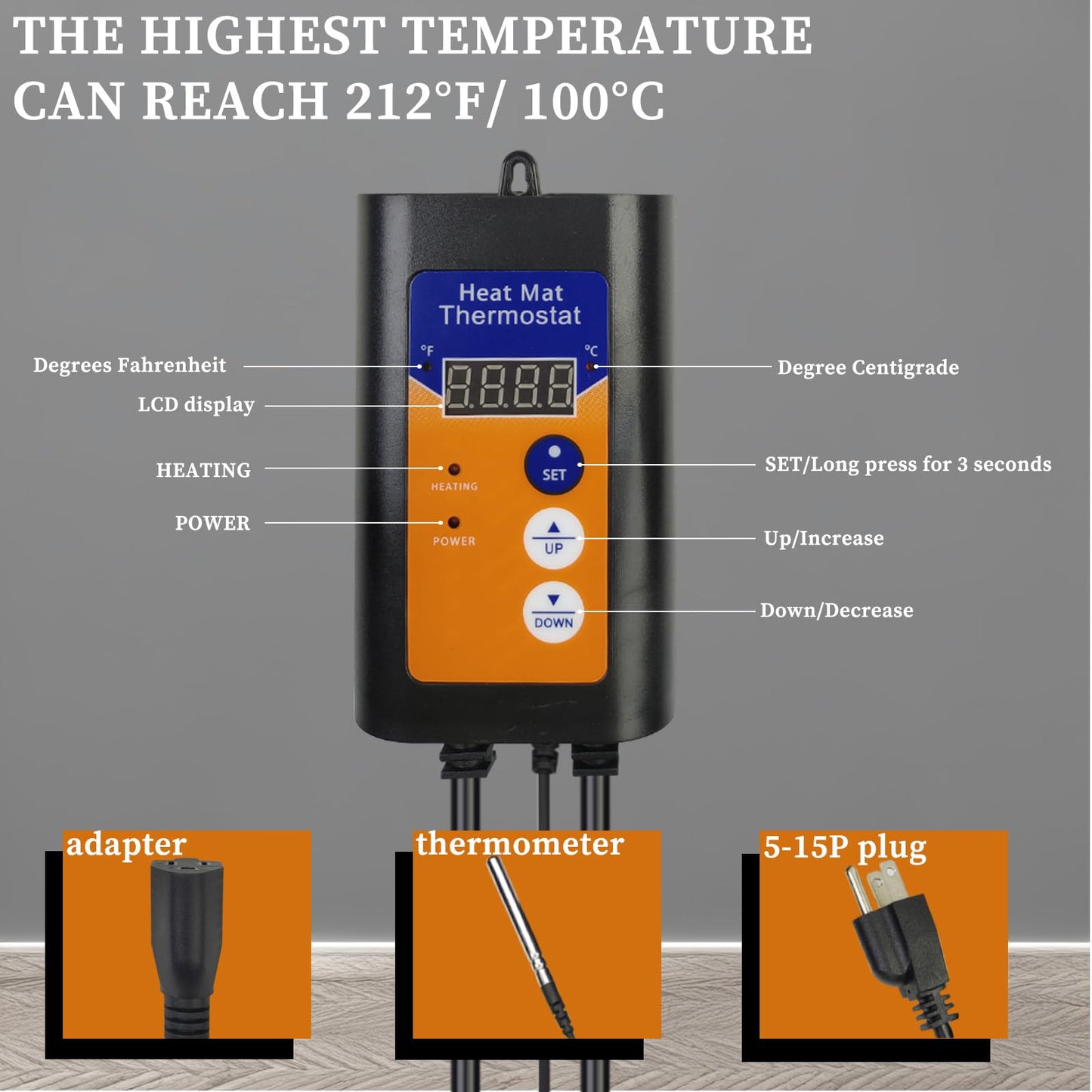 LASTINGCAPE 240V 3000W Submersible Portable Electric Pool & Hot Tub Immersion Water Heater with Thermostat, GFCI for Bathtubs, Inflatable Pool, Above Ground Pool, Swimming Pool and Baptistry