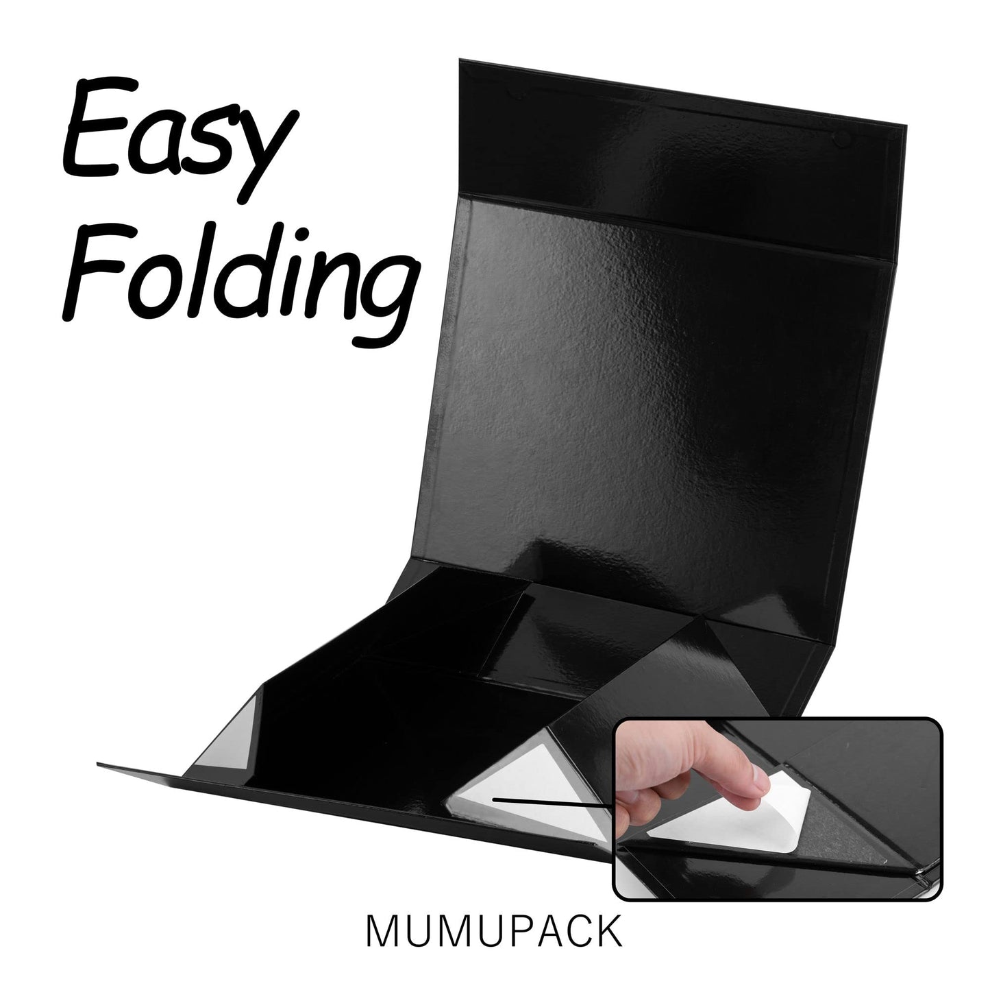 MUMUPACK Black Gift Box 16x13x5.3 Inches,Groomsmen Gift Box With Magnetic Lid,Large Gift Boxes For Easter, Mother's Day, Weddings, Graduations, Birthdays, Bridesmaids Gifts And More