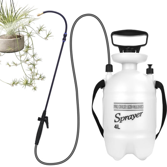 4L Watering Can for Hanging Plants, Adjustable 360° Flexible Nozzle Long Reach Plant Watering Sprayer, No Battery Needed, with Shoulder Strap for Indoor Garden High Plants & Hard-to-Reach Areas