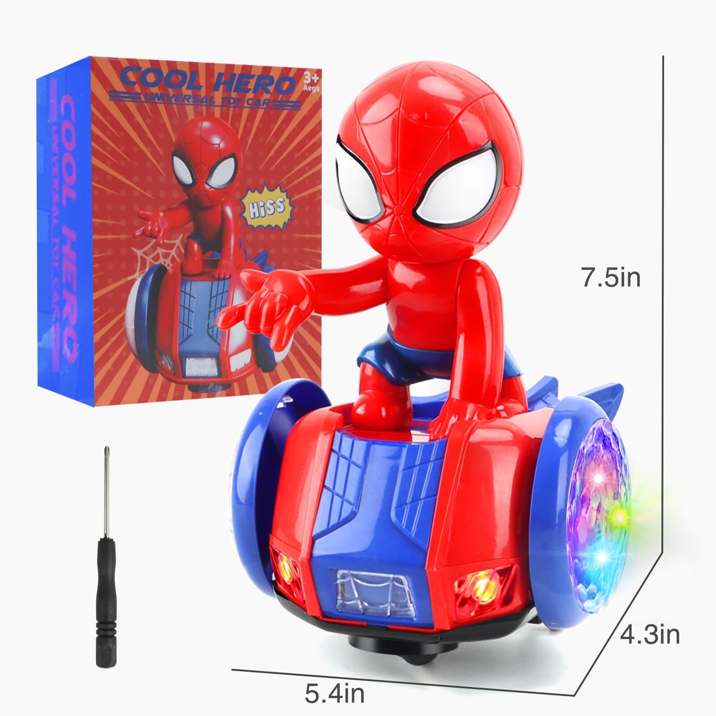 YOTOY Dancing Robot Spider Toys for Kids, Lights & Music, Automatic Steering, 360 Degree Flexible Rotation, Toy Cars for Toddlers, Birthday Gift for Ages 3 4 5 6 7 8 Years Old Boys