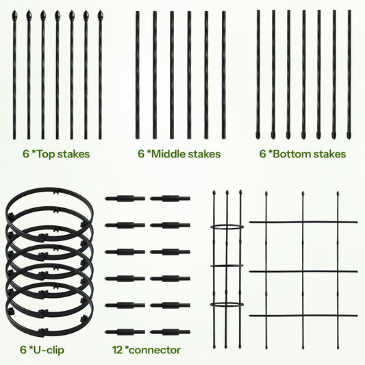 2 Pack Garden Trellis, 47" Trellis for Potted Plants, Tomato Cages, Plant Cages & Supports for Vines Crop, Plant Trellis for Climbing Plants Indoor Outdoor,Flower, Vines, Vegetable, Pots