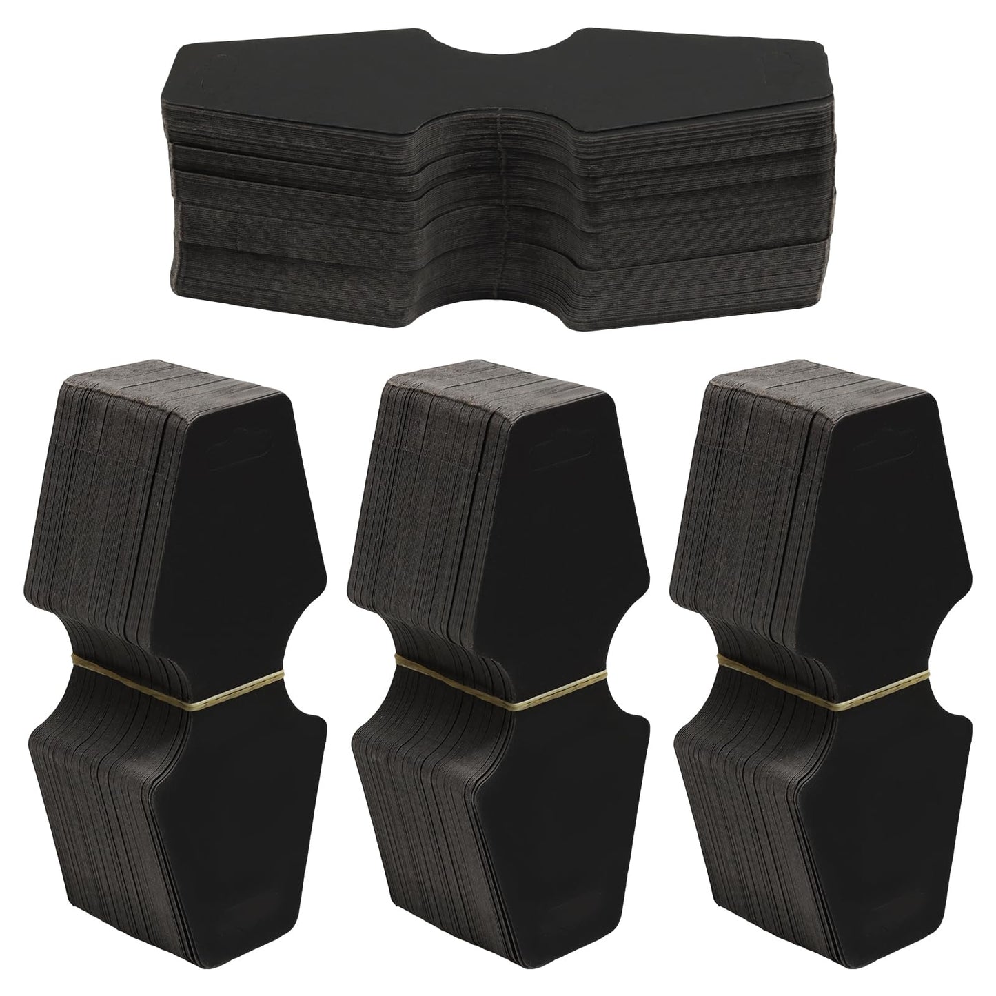 verkelly 400 Pack Black Bracelet Display Cards, 4.7"x2" Jewelry Display Cards with Hole & Necklace Display Cards for Small Business, Craft Fairs, Home Organization