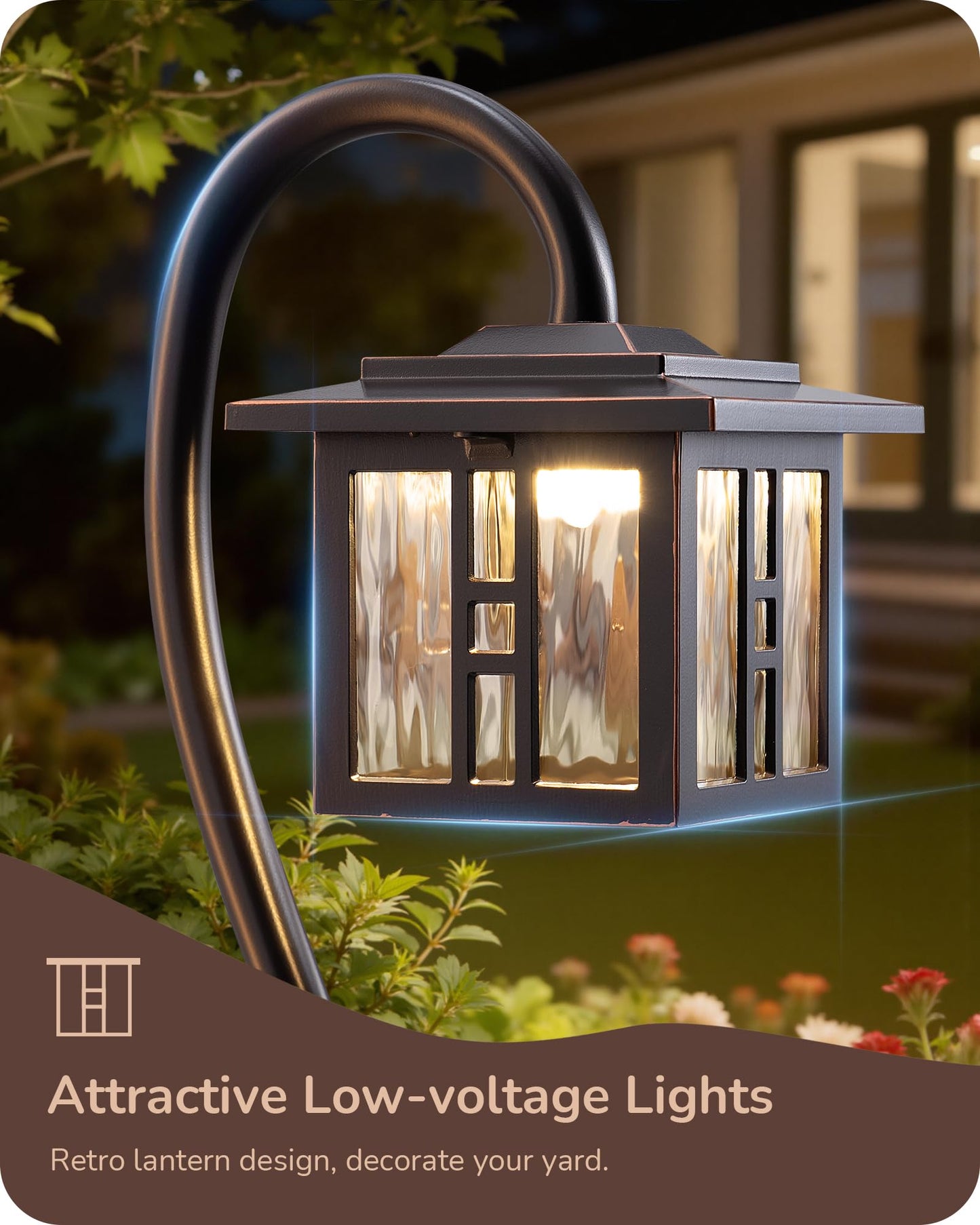EDISHINE Low Voltage Landscape Lighting, 3W 185LM Oil-Rubbed Bronze Outdoor Landscape Path Lights, Low Voltage Pathway Lights for Garden Driveway, Die-Cast Aluminum, 50,000H, 6-Pack