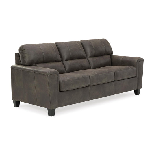 Signature Design by Ashley Navi Faux Leather Modern Sofa, Gray