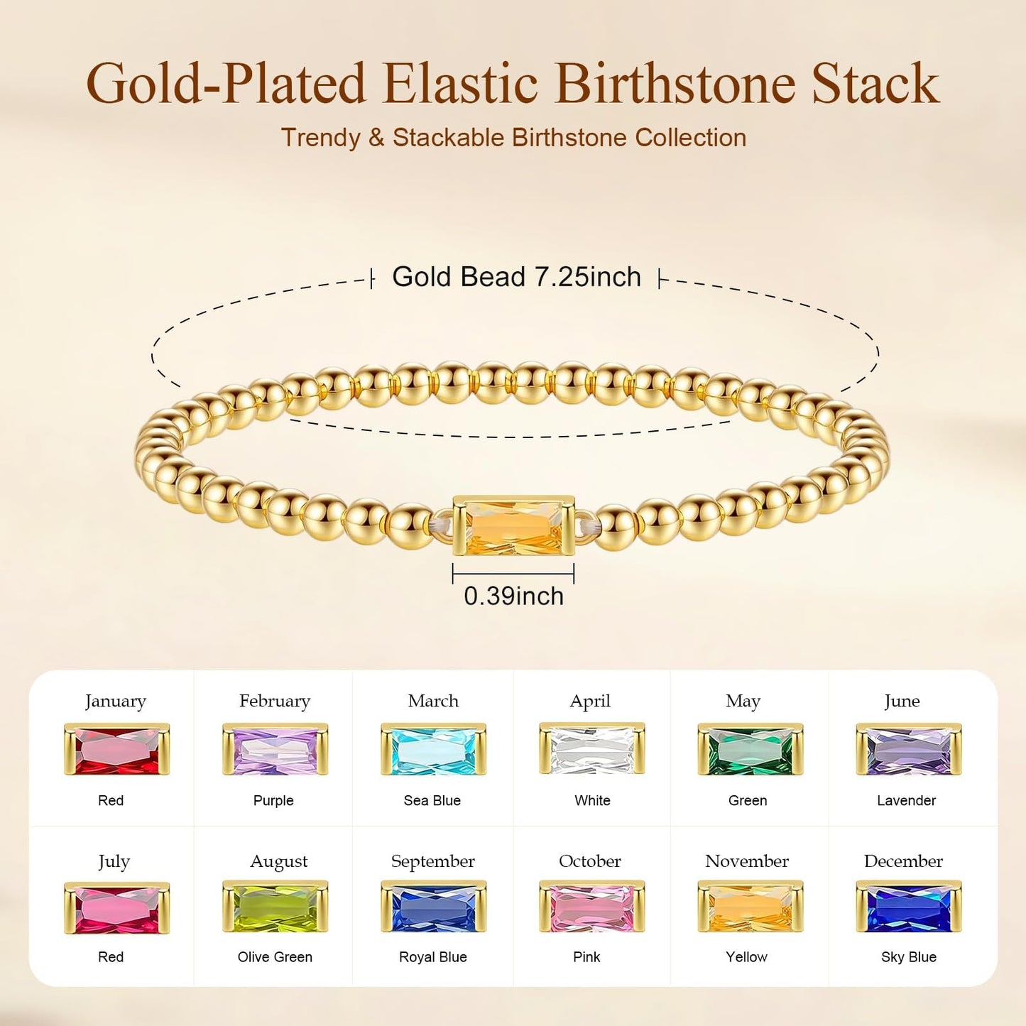 5 PCS Gold Bracelets for Women, Dainty Birthstone Bracelet 14K Gold Plated Stackable Paperclip Cuban Link Chain Bead Bracelets, Fashion Trendy Jewelry Sets Birthday Gifts