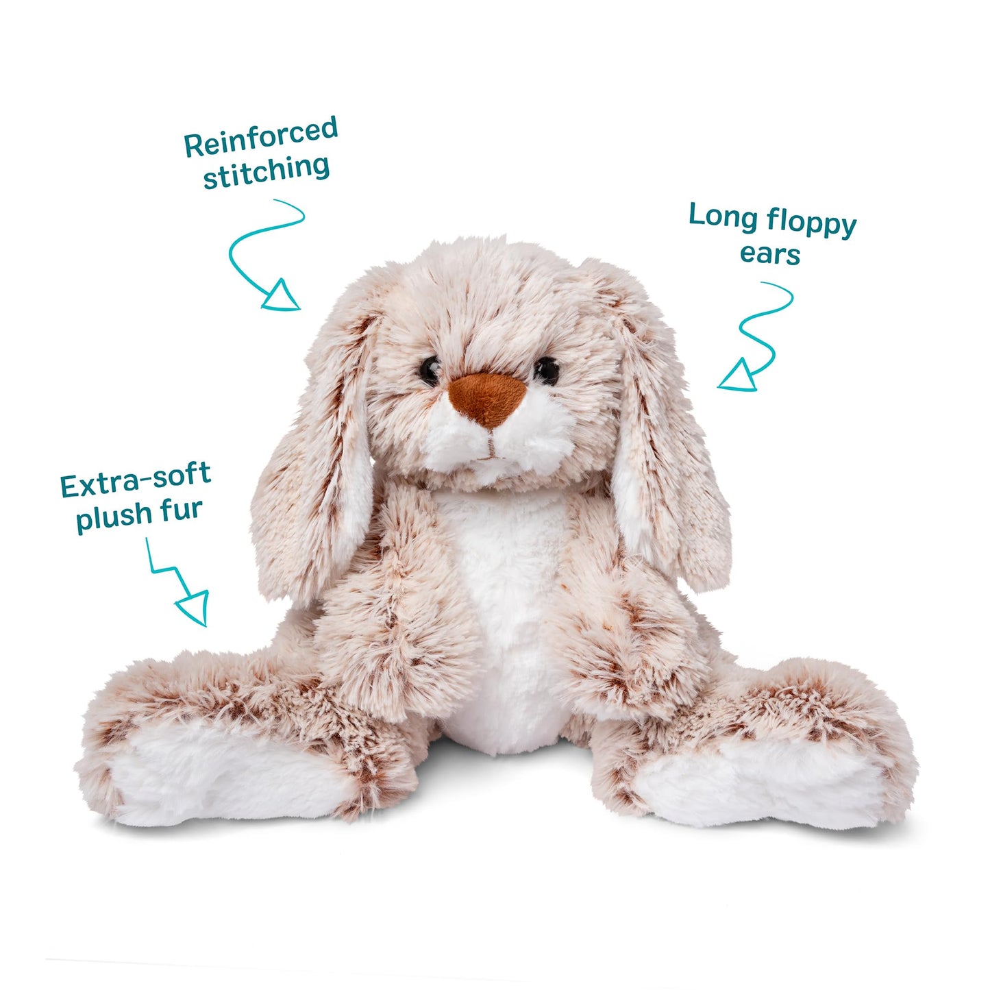 Melissa & Doug Burrow Bunny Stuffed Animal Plushie with Big Feet, Floppy Ears & Fluffy Tail, Adorable Pretend Play Toddler Toys for Girls & Boys 3+