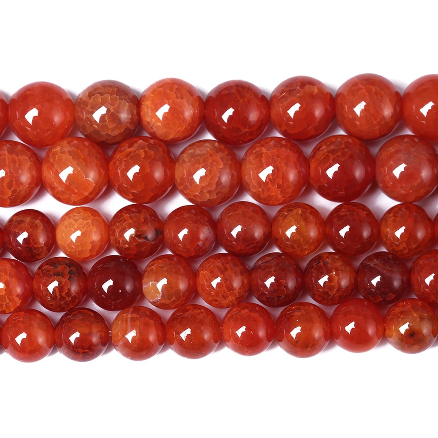 12mm 32pcs Natural Red Dragon Vein Agate Stone Beads for Jewelry Making Energy Healing Round Beads DIY Bracelet Necklace Accessories 15" (12mm, Red Dragon Vein Agate)