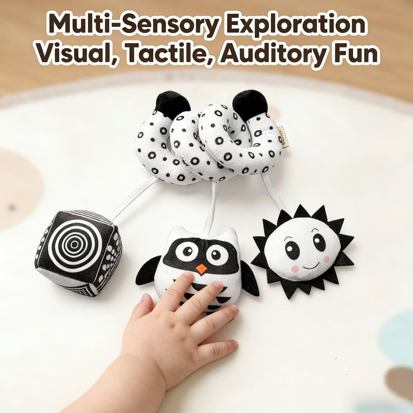 Yiklucg Multi-Use Baby Spiral Activity Toy – Spiral carseat Toy for Car Seat, Stroller,Play Gym, Keeps Baby Quiet, Easy Travel Solution