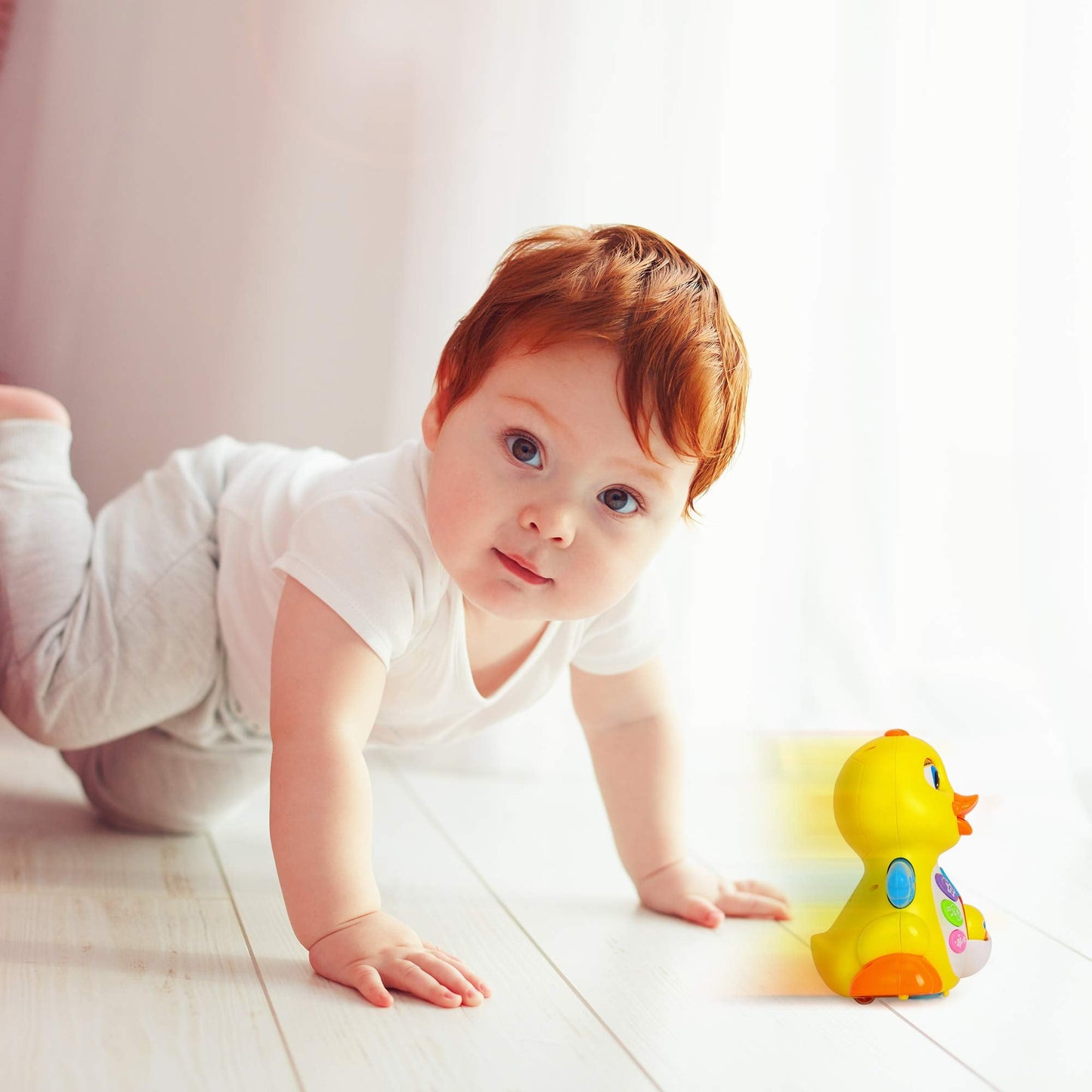 Stone and Clark Easter Dancing Duck w/Lights and Music – Toddler Learning & Crawling Baby Toys – Baby Musical and Light up Toys for 1 Year Old Boy & Girl
