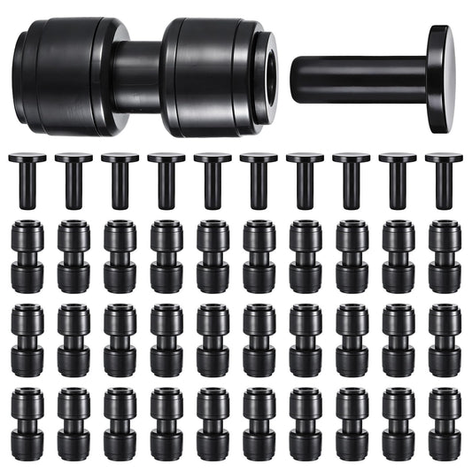 30 PCS Quick Connect 1/4" Drip Irrigation Coupling Fitting,Push-to-Connect Straight Coupler Connectors for 1/4" Irrigation Tubing with 10PCS End Plugs,Hose Connectors for Drip Irrigation System