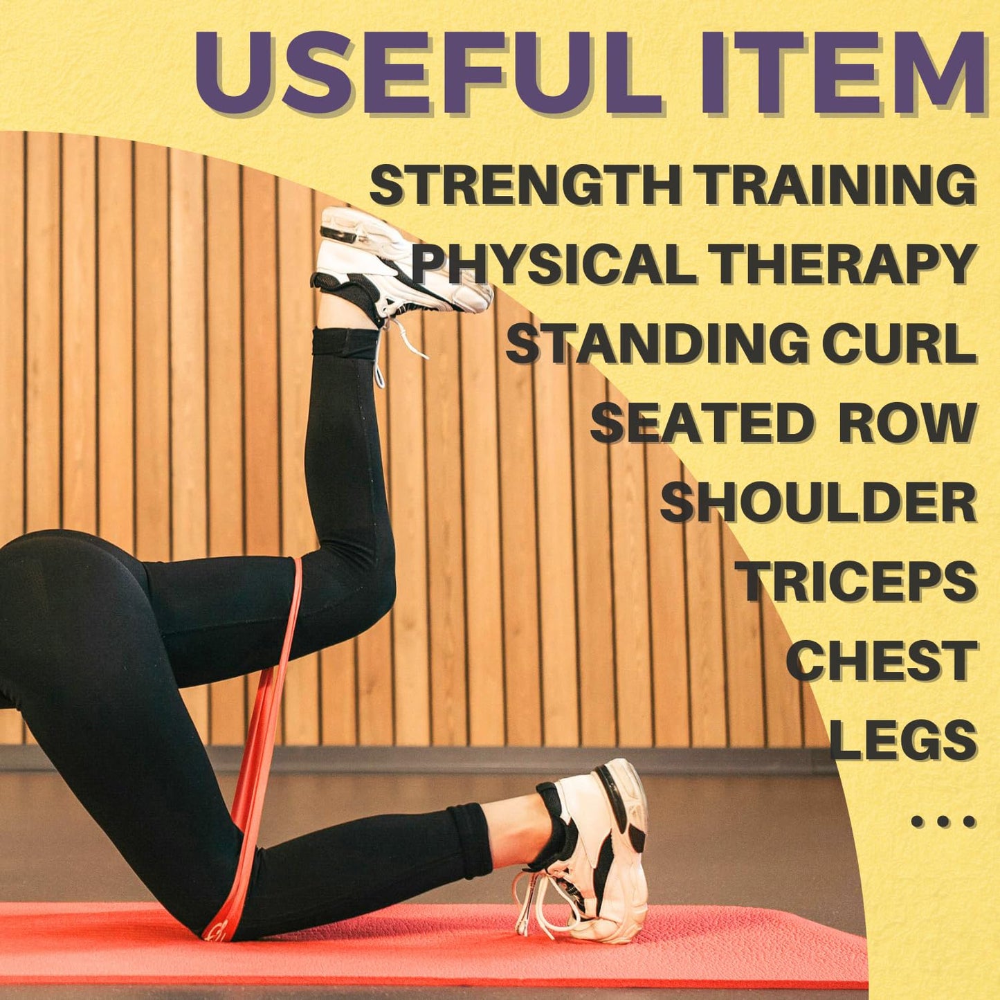 LEZER Resistance Band, Pull Up Bands, Exercise Bands, Workout Bands, Elastic Bands, Home Gym Fitness, Stretching, Physical Therapy, Training, Yoga, with Instruction, 15-35 lbs, Red