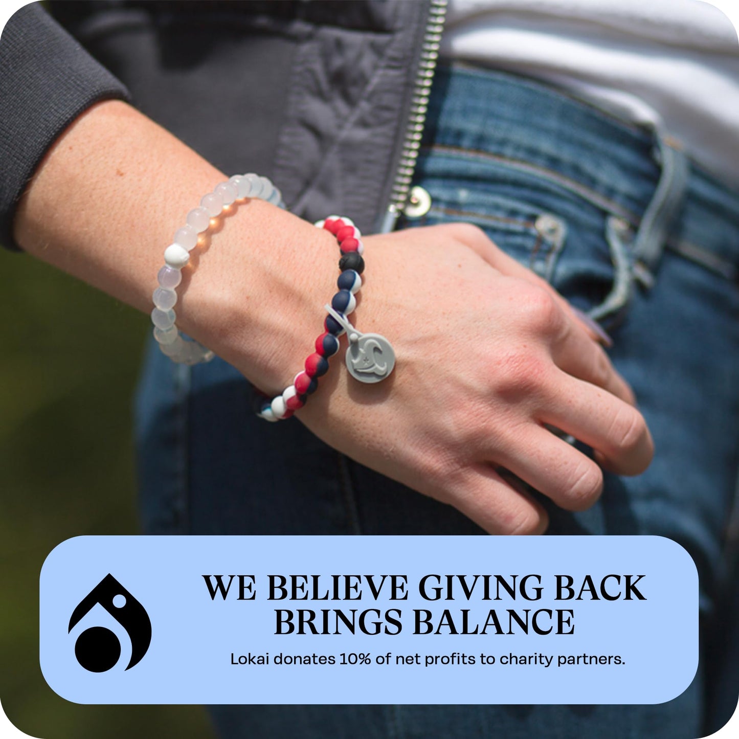 Lokai Silicone Beaded Bracelet for Men & Women, NFL Football Collection - Houston Texans, Medium - Silicone Jewelry Fashion Bracelet Slides-On for Comfortable Fit