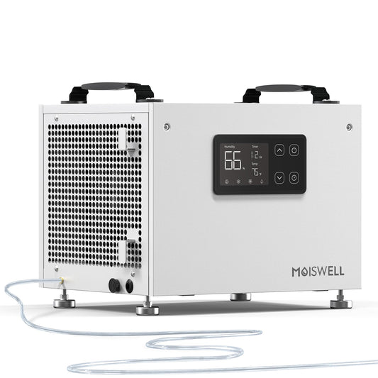Moiswell 70 Pints Commercial Dehumidifier with Pump Portable Crawl Space Dehumidifier for Basement Energy Star Efficient Certified Compact Dehumidifiers for Home, Auto Defrost, Timer