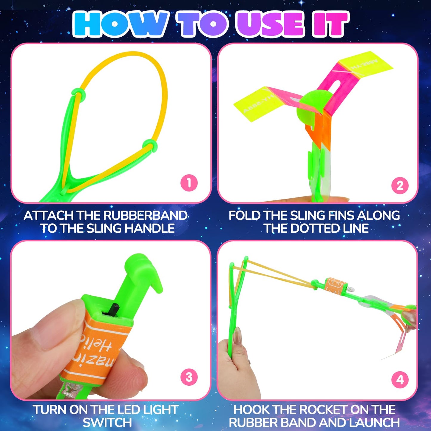 27 PCS LED Flying Toys Valentines Day Cards for Kids School Valentine Cards for Kids Classroom Exchange Gifts for Toddler Boys Girls Glow Helicopter Slingshot Bulk Goodie Bags Stuffers Party Favors