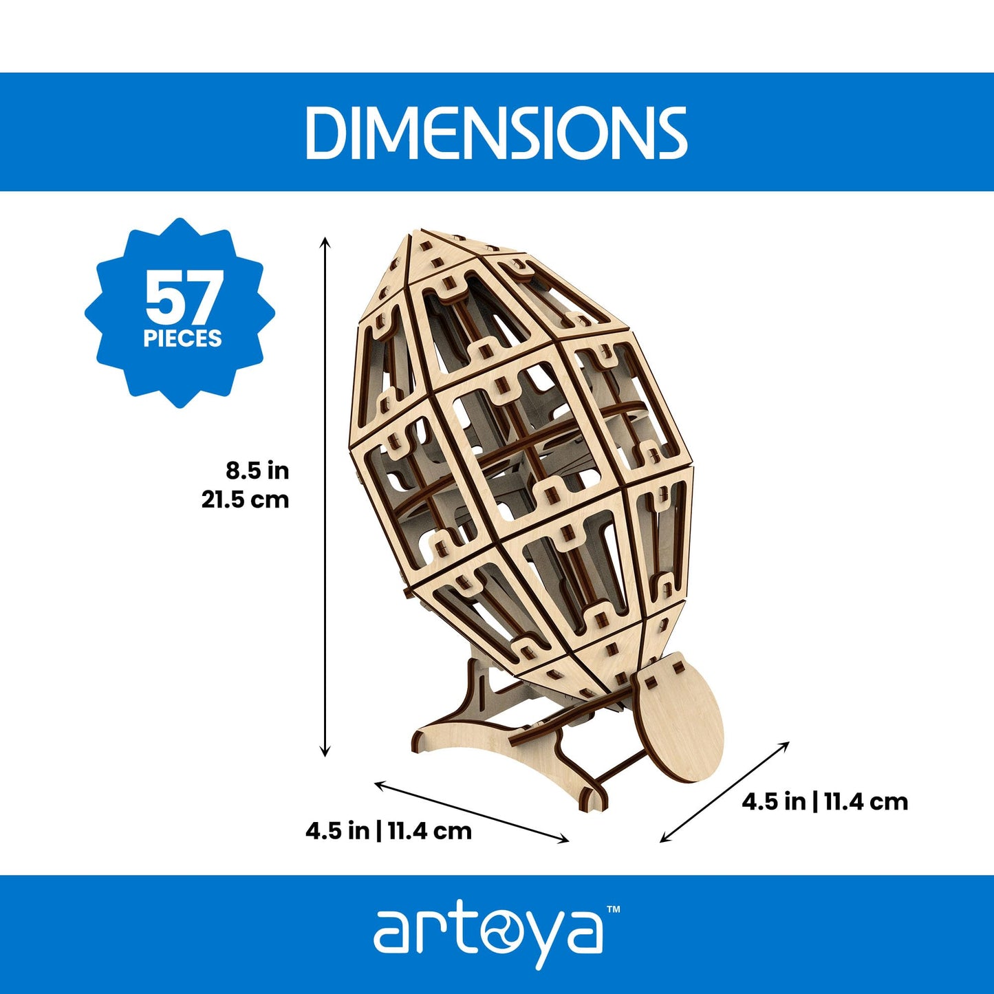 Artoya 3D Wooden Puzzle Football Ball - Model Kits, 3D Puzzles for Adults, DIY Kits for Adults, Wooden Models, Football Gift, Arts and Crafts, Building Set (Plain)