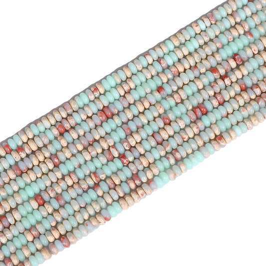 BEADIA Natural Shoushan Disk Stone Beads 4x2mm 160pcs Rondelle Loose Semi Gemstone Beads for Jewelry Making Design
