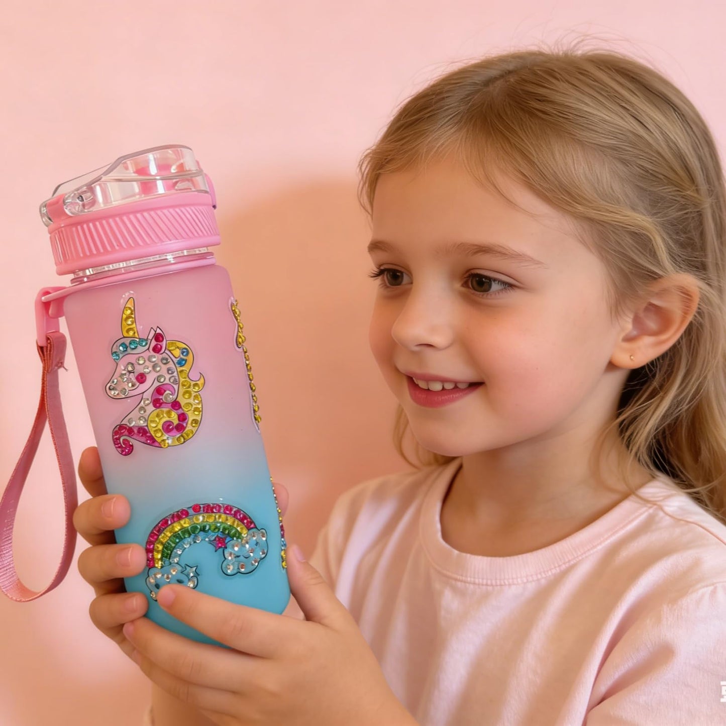 Runeaoys Unicorn Toys for Girls Age 4-6 Birthday Easter Gifts for Girls Age 3 4 5 6 7 8 9 10 Years Old Glow in the Dark Blanket Water Bottle Diamond Art Crafts