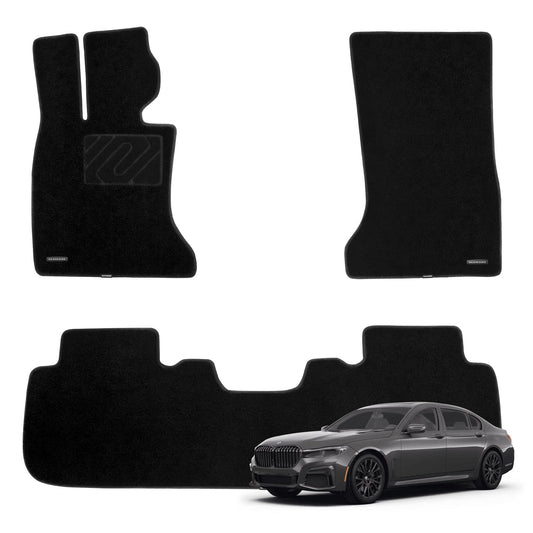 WENNEBIRD Superior Carpet Floor Mats for 2016-2022 BMW 7 Series (G12), 0.6-Inch Ultra-Thick, Noise-Reducing, All-Weather Waterproof Anti-Slip – 3-Pc Set