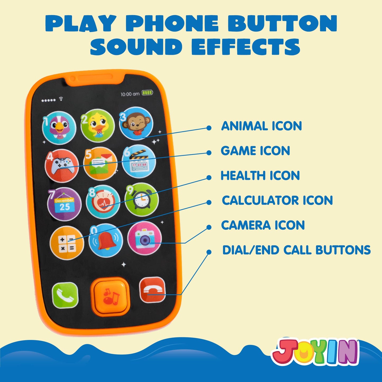 JOYIN Baby Learning Phone and Remote Toy for Toddler, Fun Smartphone Toys with Music for Infants, Boys or Girls, Holiday Stocking Stuffers, Kids Birthday Gift, Gifts for Christmas