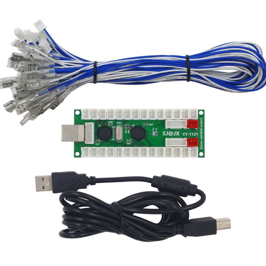 SJJX 2 Players Arcade Game DIY Kit USB Encoder Controller Button Joystick For Retro Pie Raspberry Pi MAME PC