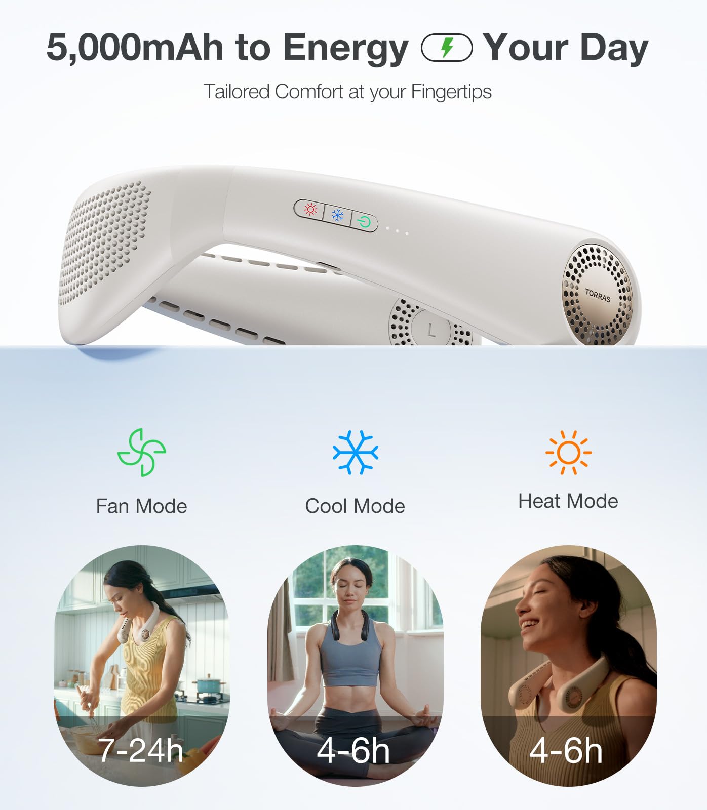 Ultra Long Life + Ultra Light Portable Neck Air Conditioner Set, Travel Essentials