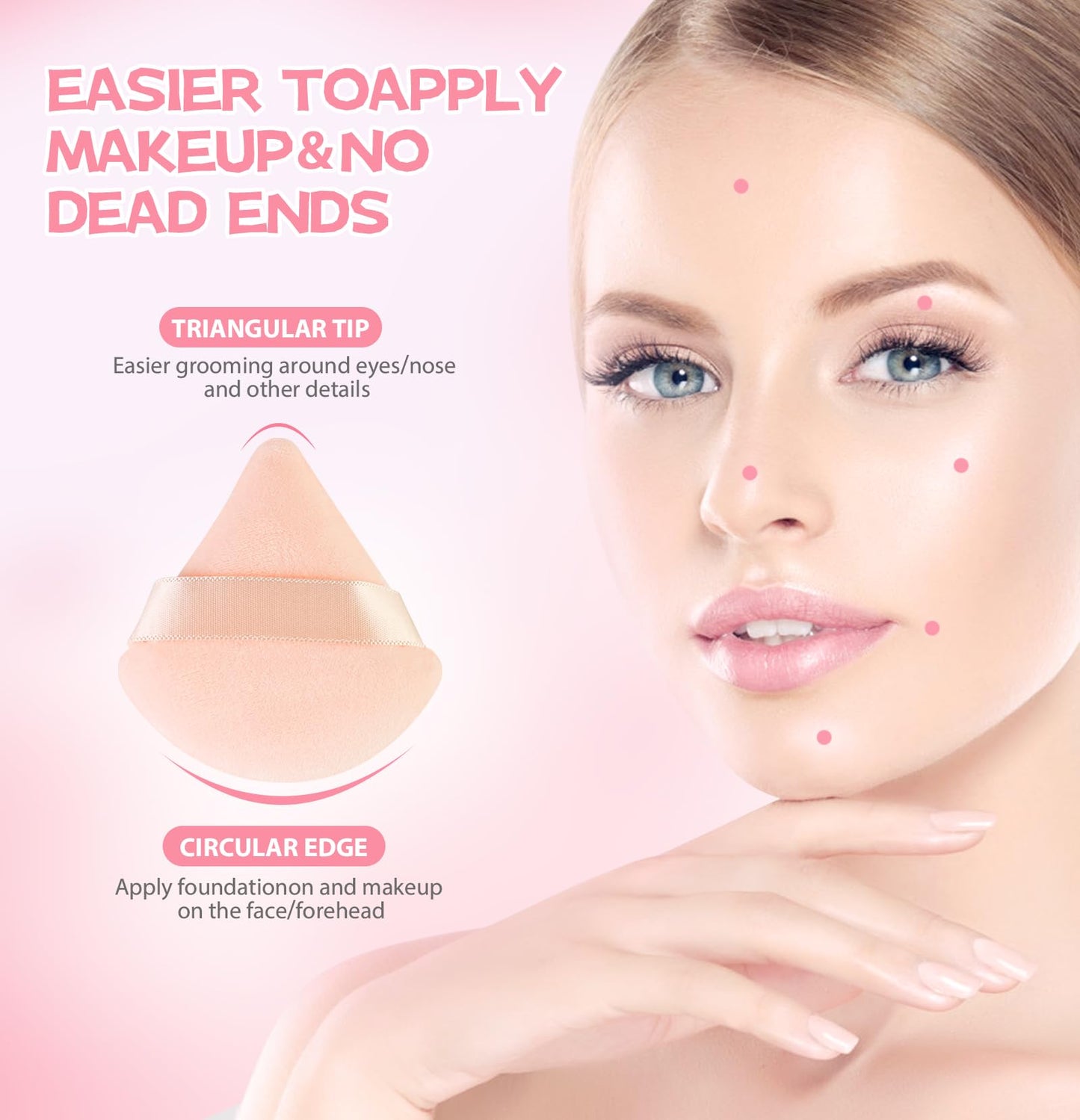 8 Pieces Triangle Powder Puff Face Soft Triangle Makeup Puff Velour Cosmetic Foundation Blender Sponge Beauty Makeup Tools