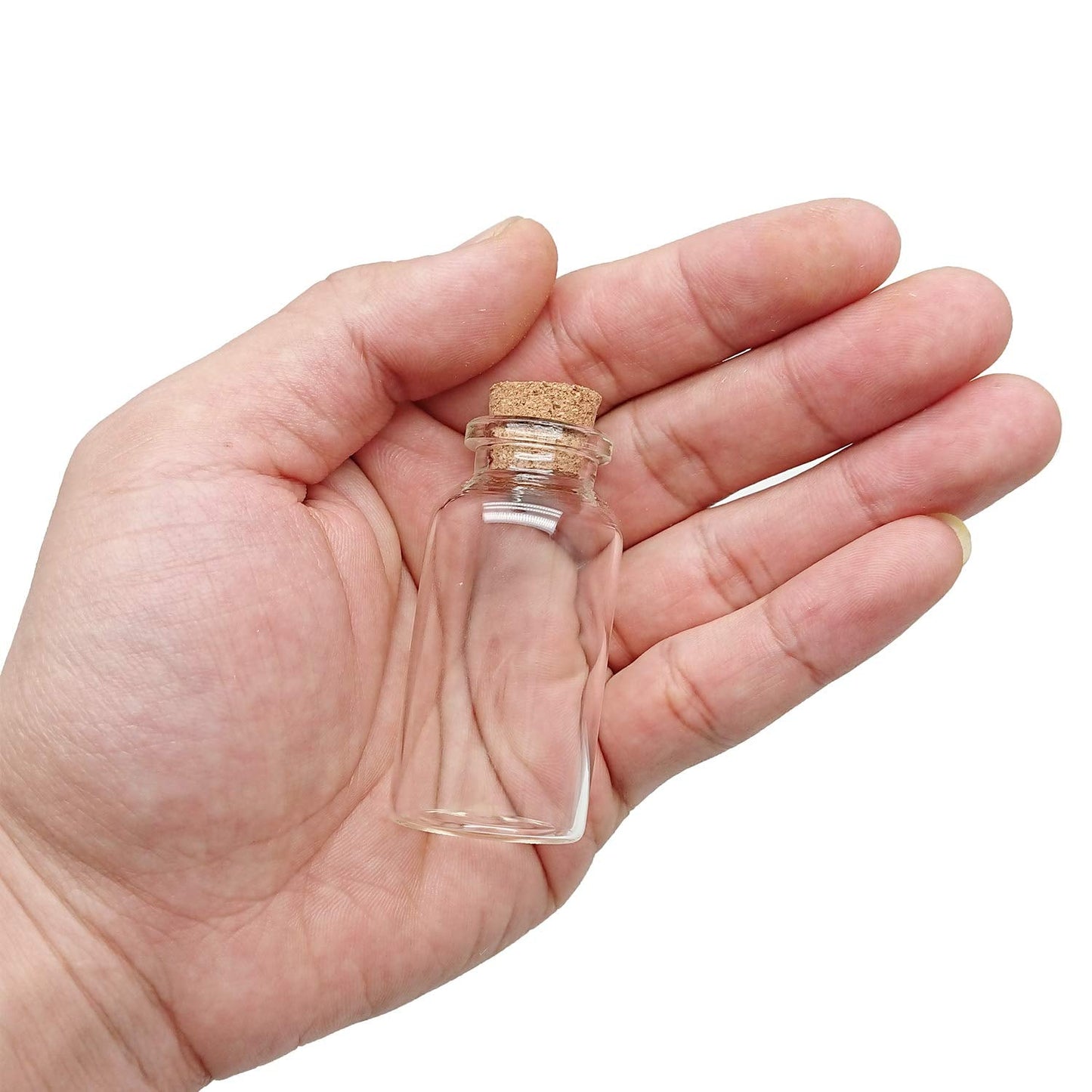 Axe Sickle 32 Pcs 30 mL Cork Stopper Glass Bottles 1 Ounce DIY Decoration Mini Wishing Glass Bottles for Potion, Party Favors, Weddings, Message in a Vials