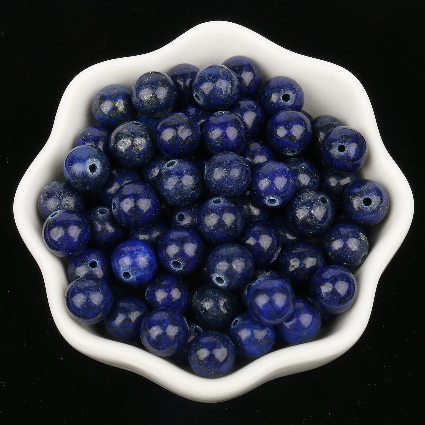 6mm Beads for Bracelets Lapis Lazuli Beads Crystal, Stone Beads Gemstone for Jewelry Making, Blue Beads for Art Crafts About 60pcs